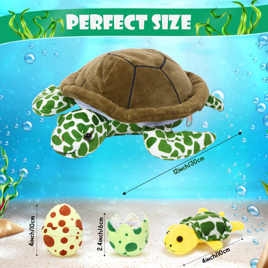 Aoriher baby turtles 4-inch plush companions for stacking and cuddling.
