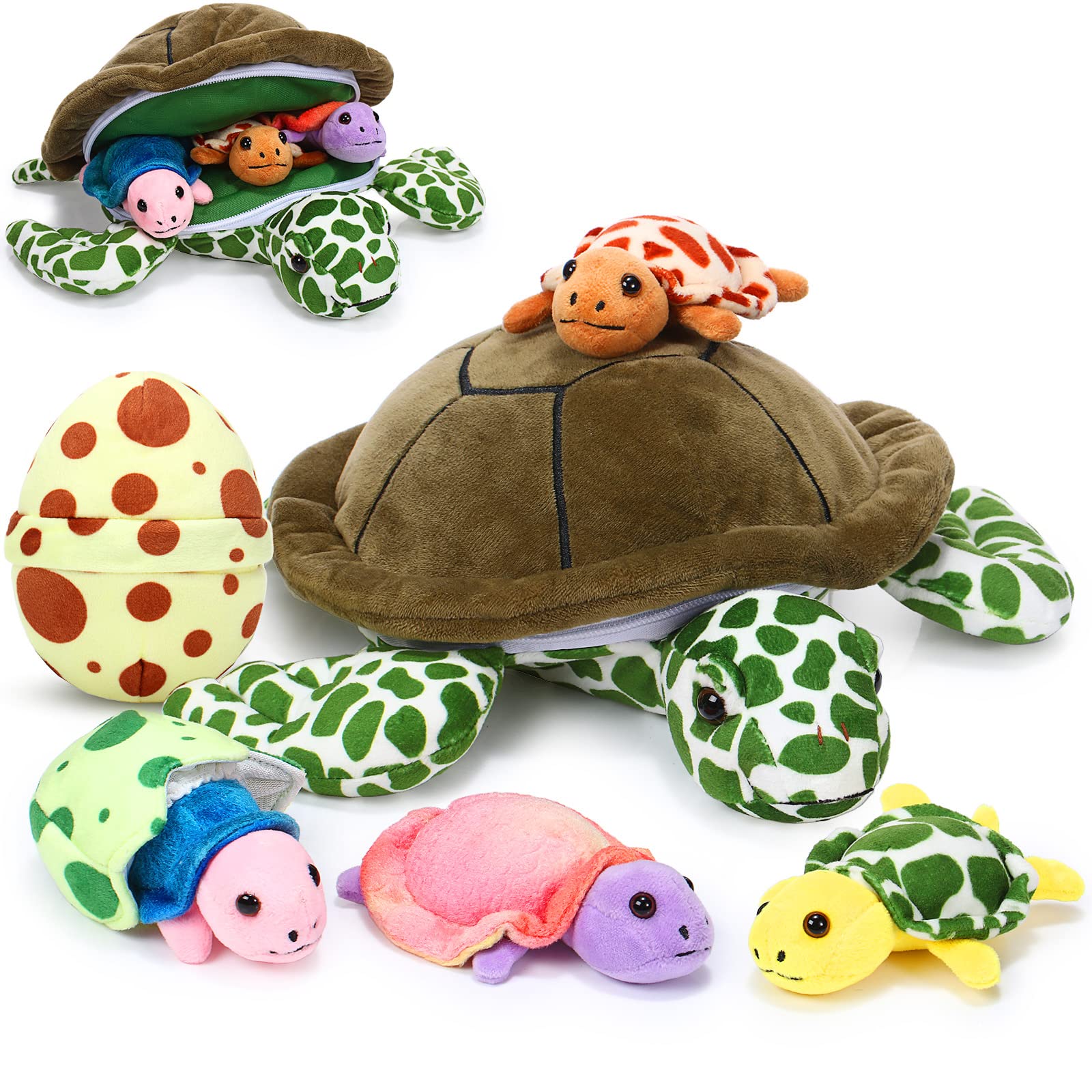 Aoriher sea turtle mommy 12-inch plush with lifelike details for cozy playtime.