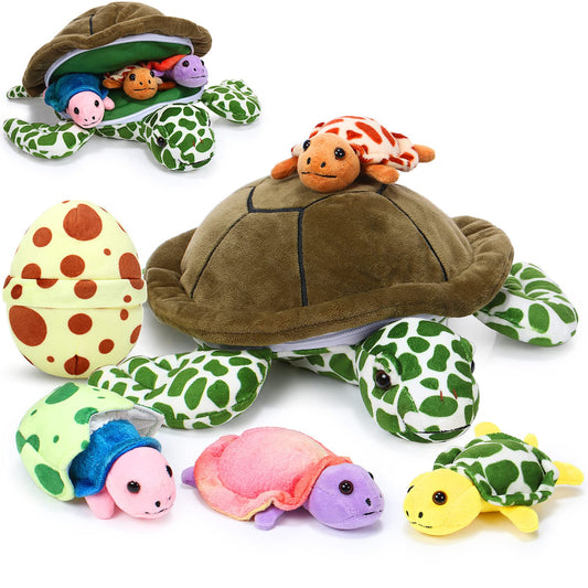 Aoriher sea turtle mommy 12-inch plush with lifelike details for cozy playtime.