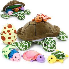 Aoriher sea turtle mommy 12-inch plush with lifelike details for cozy playtime.