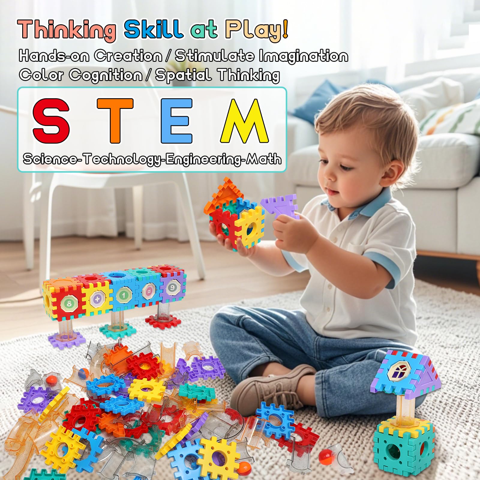 Aosite colorful marble tracks display vibrant pieces for fine motor skills
