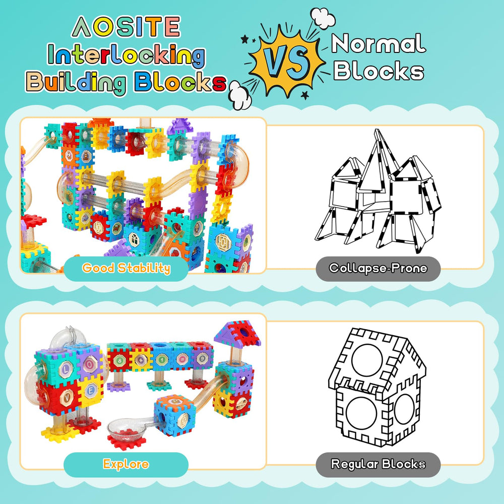 Aosite family playing marble run promotes teamwork and cooperative learning