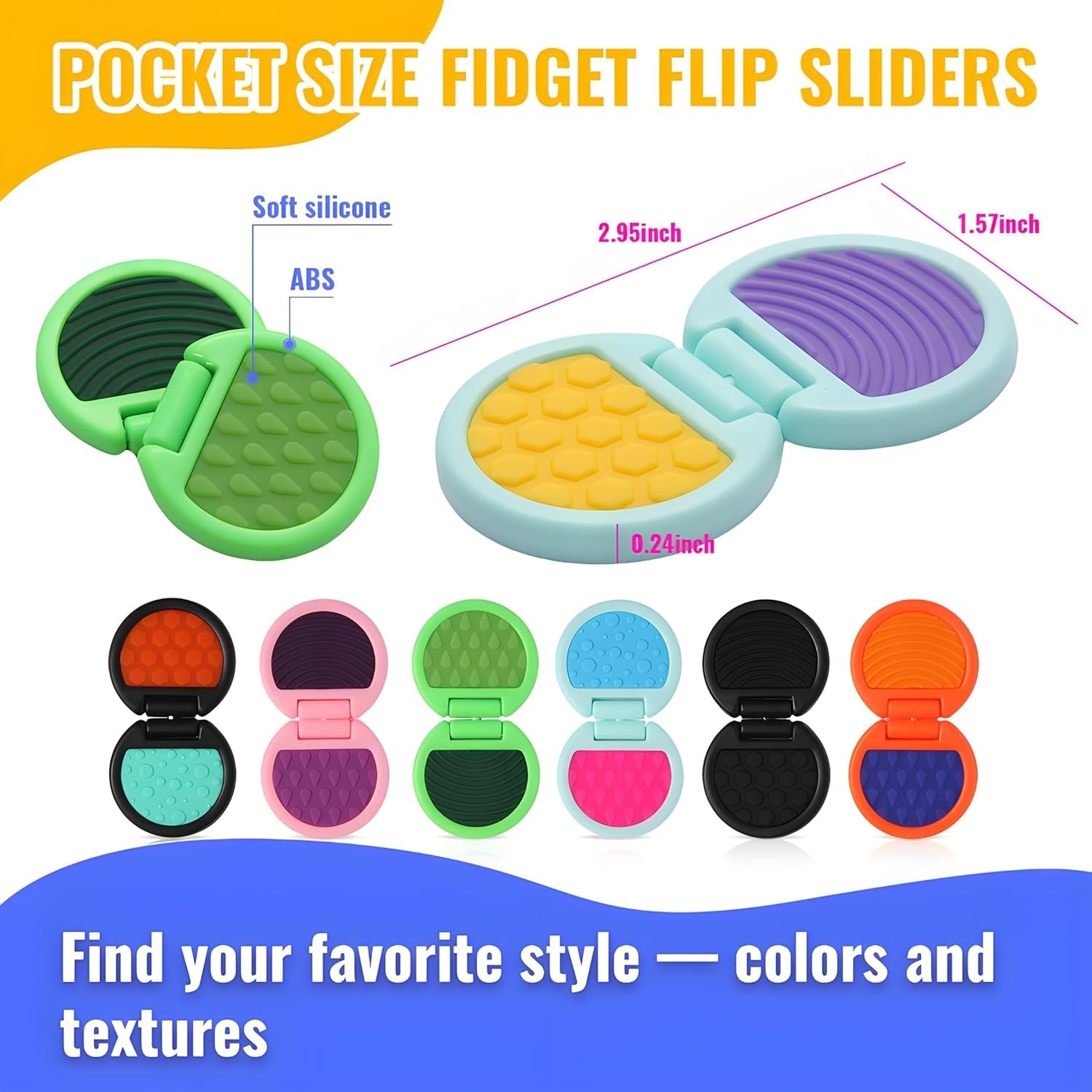 AOSTEONG fidget slider ergonomic bumps texture supports tactile exploration.