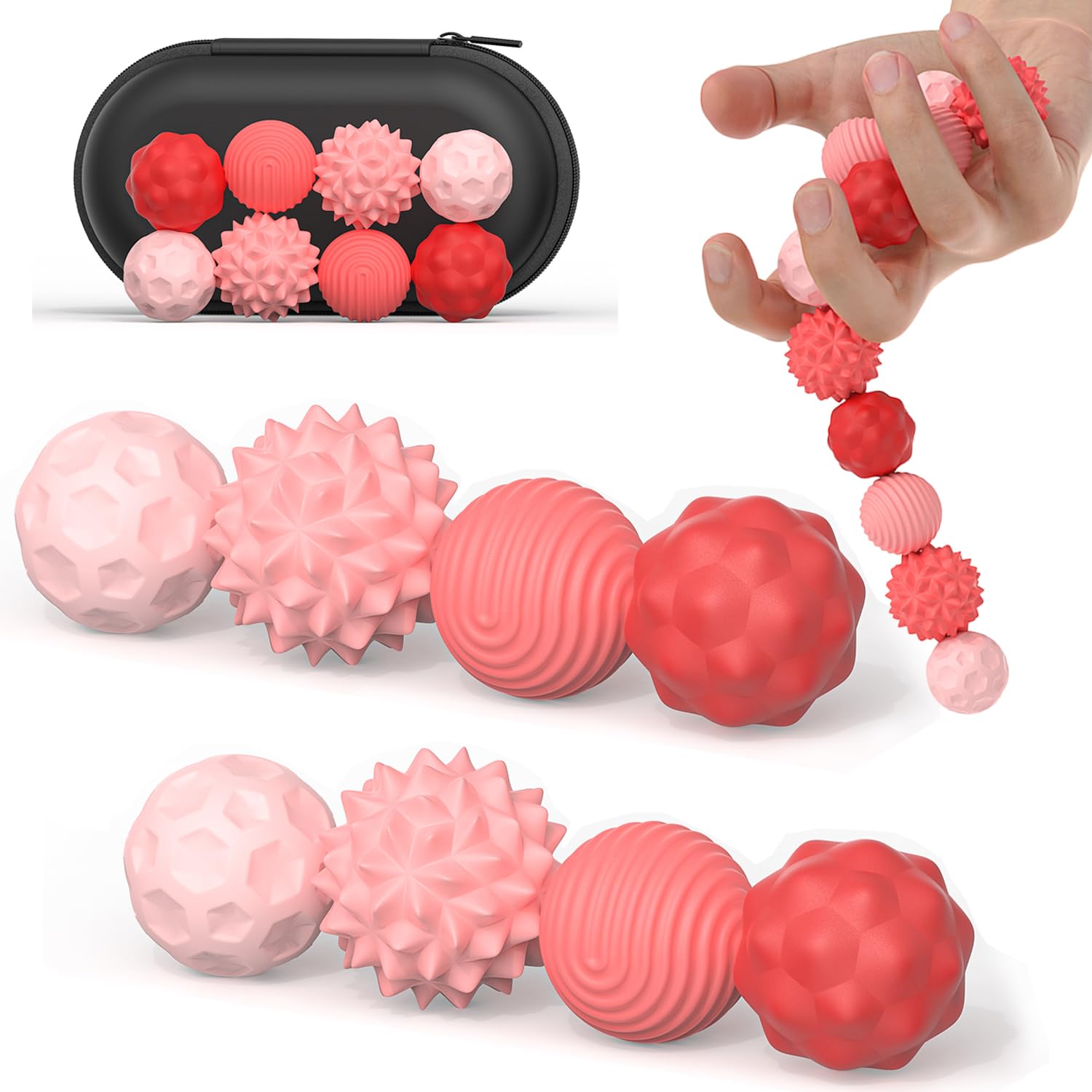 AotBlcer silicone magnetic fidget ball with central magnet for tactile play and focus.