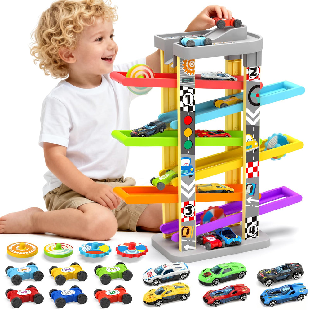Aotipol car ramp toy assembly promotes fine motor skills for toddlers