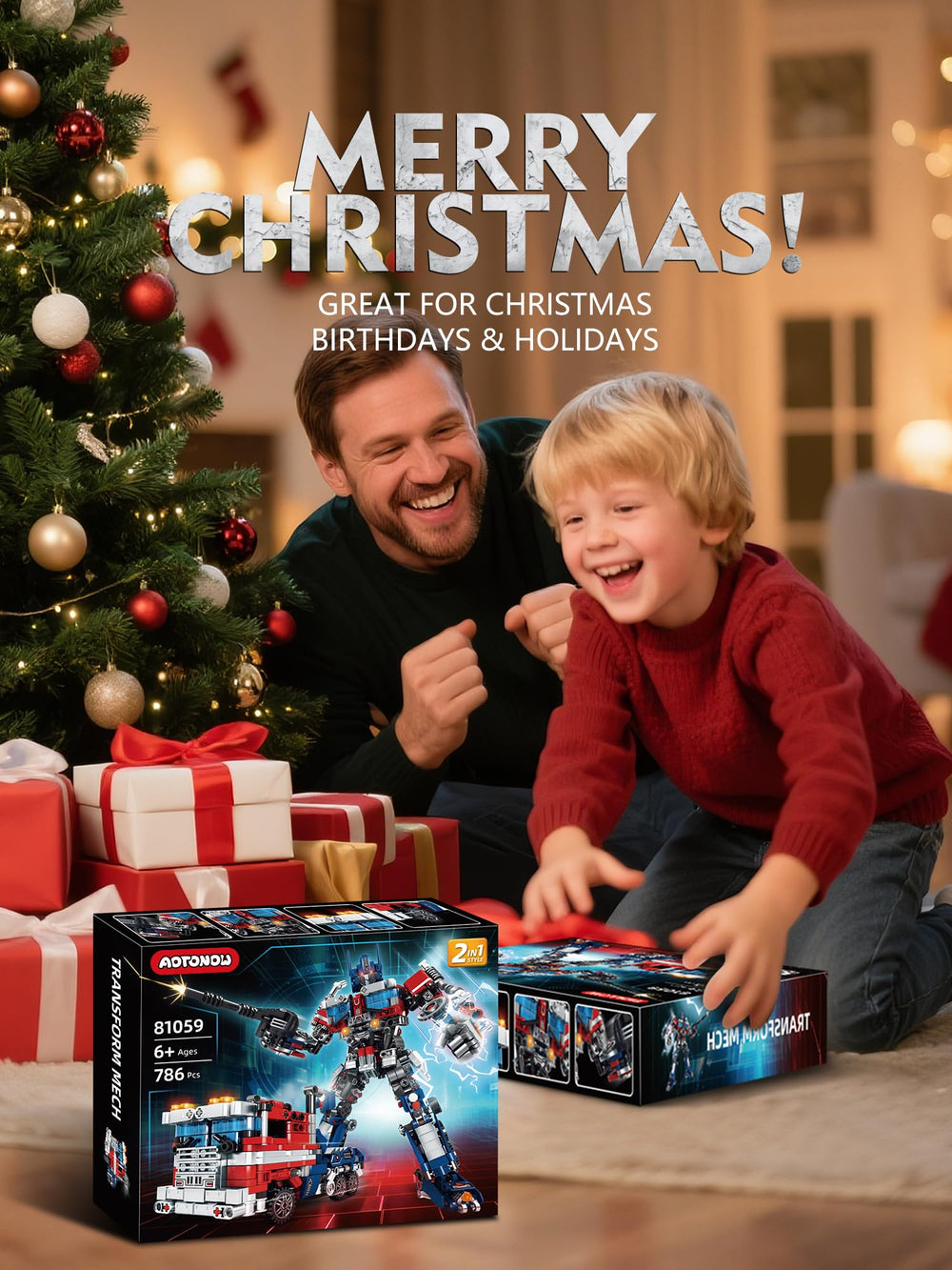 Aotonow gift-ready mech-truck set ideal for birthdays or holidays