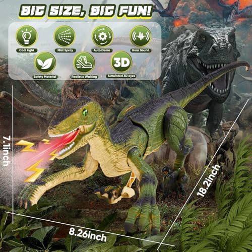 Aotrytion RC dinosaur toy emitting roaring sounds during action