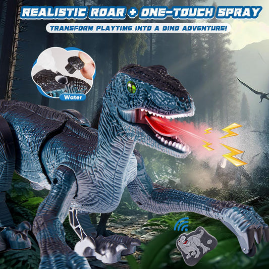 Aotrytion dinosaur toy with spray function adds interactive storytelling options.