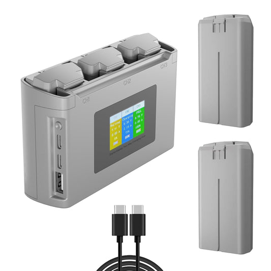 Aovee Mini 2 Battery Hub with display shows port status for quick battery checks.