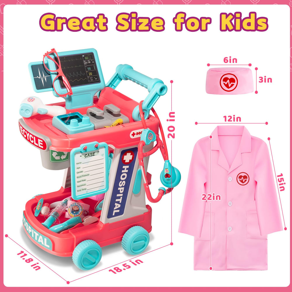Aowjoy doctor kit stethoscope with light and sound enhances realistic role play