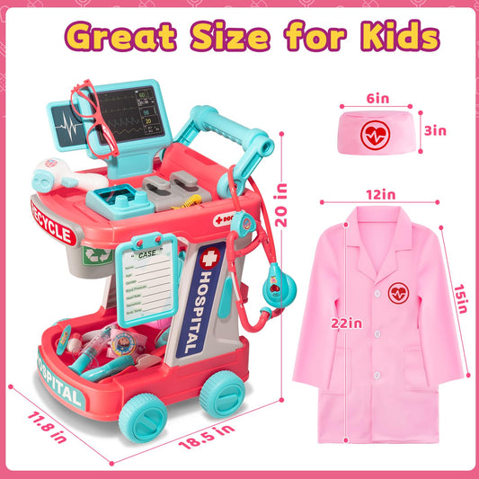 Aowjoy doctor kit stethoscope with light and sound enhances realistic role play