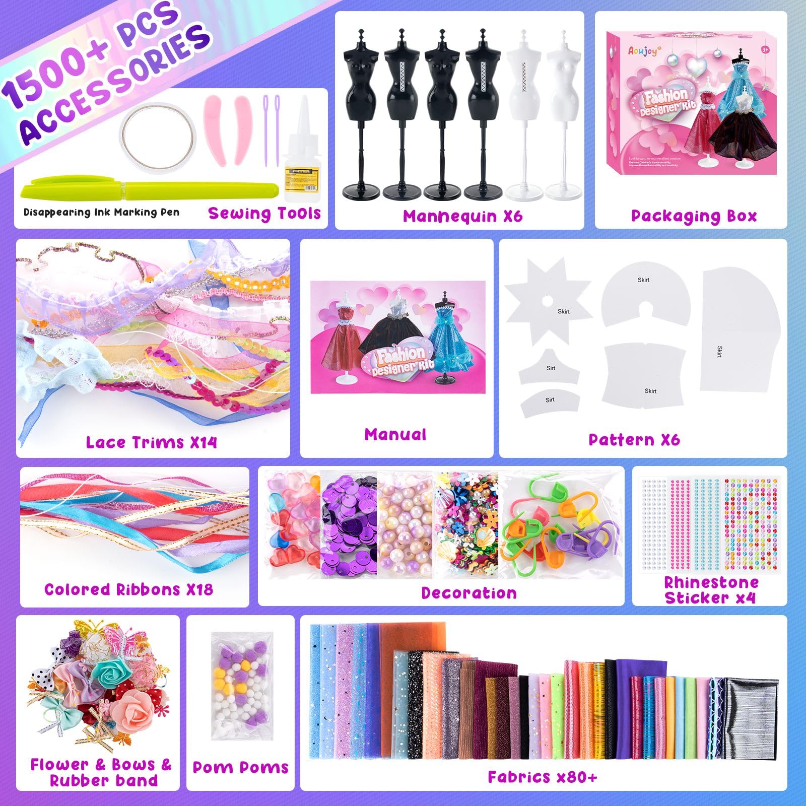 Aowjoy fabrics and trims provide rich materials for creative outfits