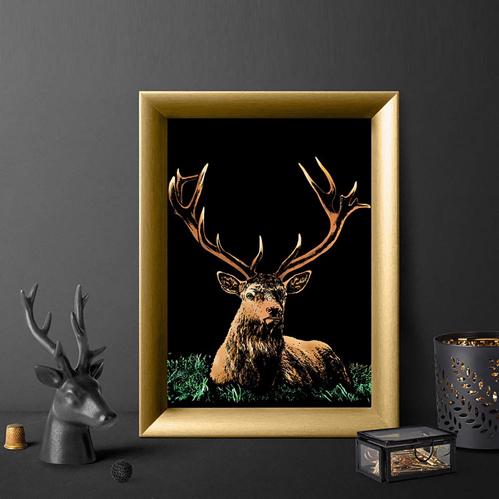 AP ARTSPER scratch art board deer design unlocks bright underlayers perfect for DIY decor.