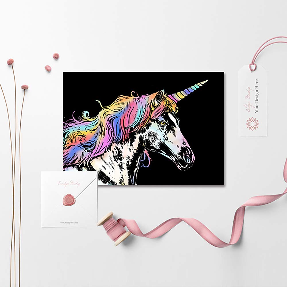 AP ARTSPER scratch art board flamingo design reveals vivid color layers for creative play.