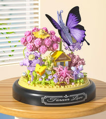 apcute butterfly bouquet brick set with dust cover adds protected shelf display.