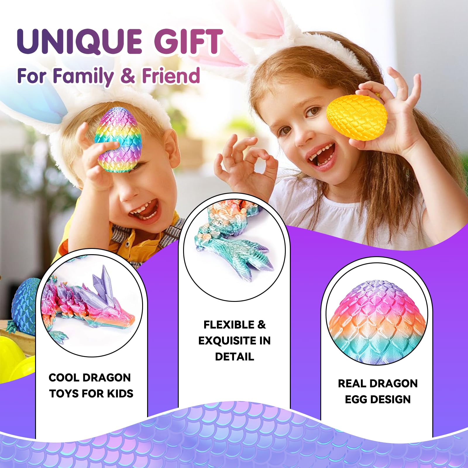 Apear1 crystal dragon egg with scale detail highlights lifelike texture for display
