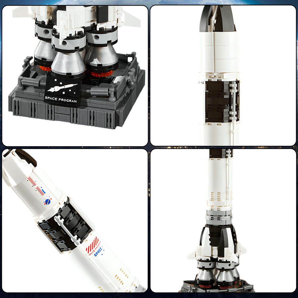 APENGBAOL display base with Saturn V insignia elevates any shelf.