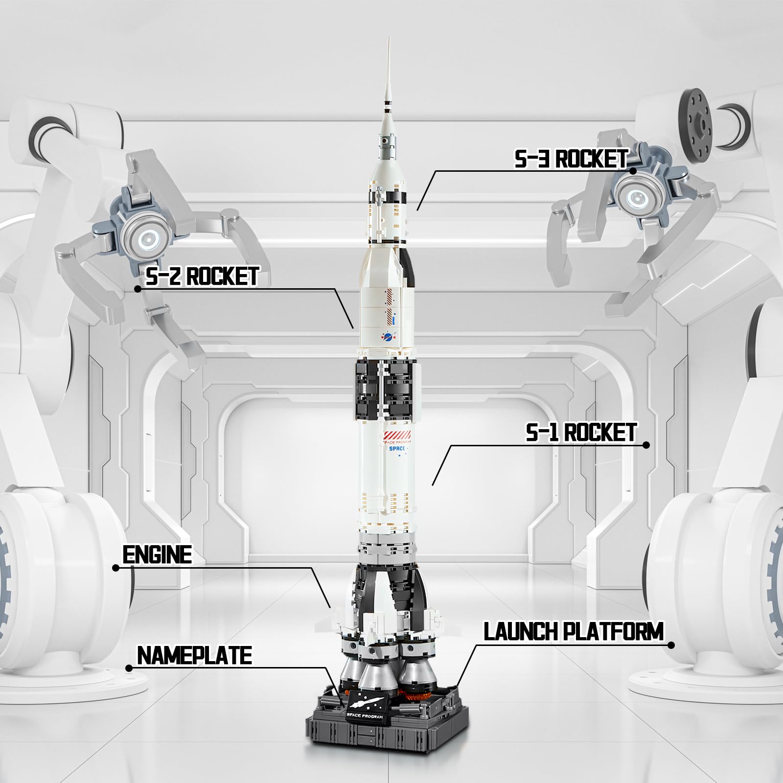 APENGBAOL Lunar Module is detachable for realistic display and play.