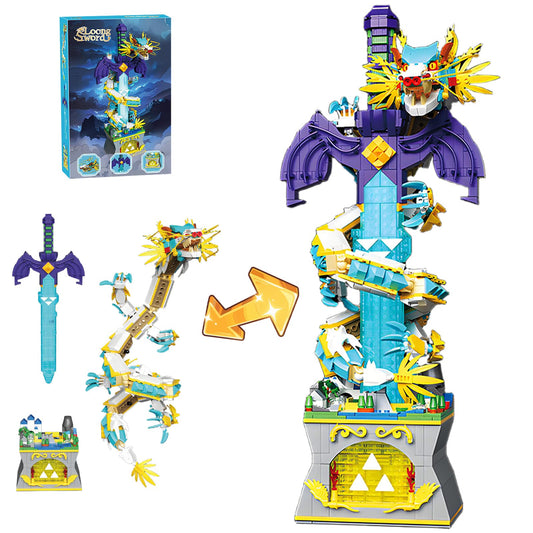 APENGBAOL Master Sword assembly highlights intricate bricks for a striking display