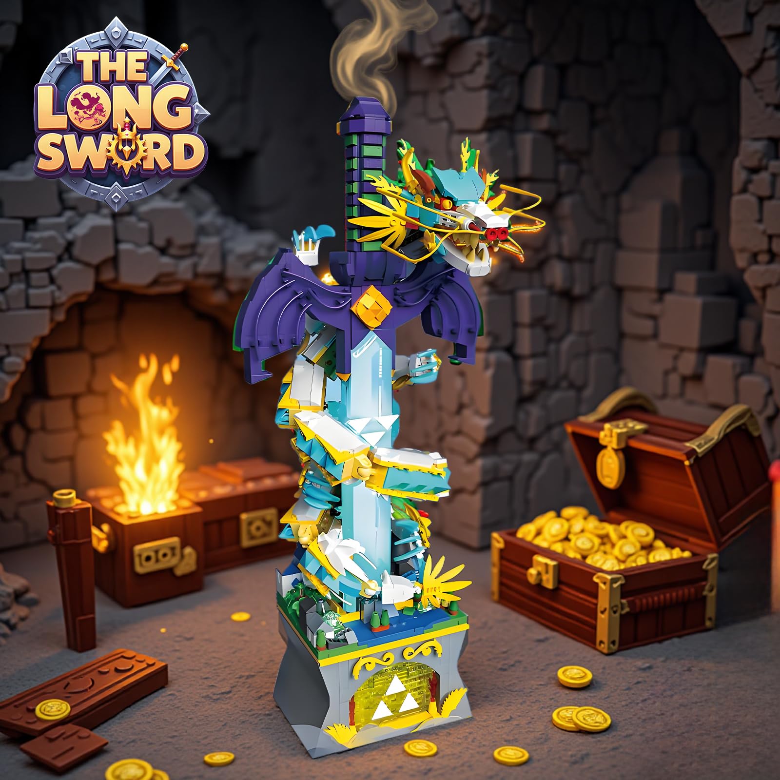 APENGBAOL Master Sword glow demonstrates built-in lighting for dramatic night-time display