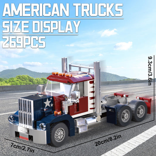 APENGBAOL Semi Truck Building Set side view, detailed grille and hood