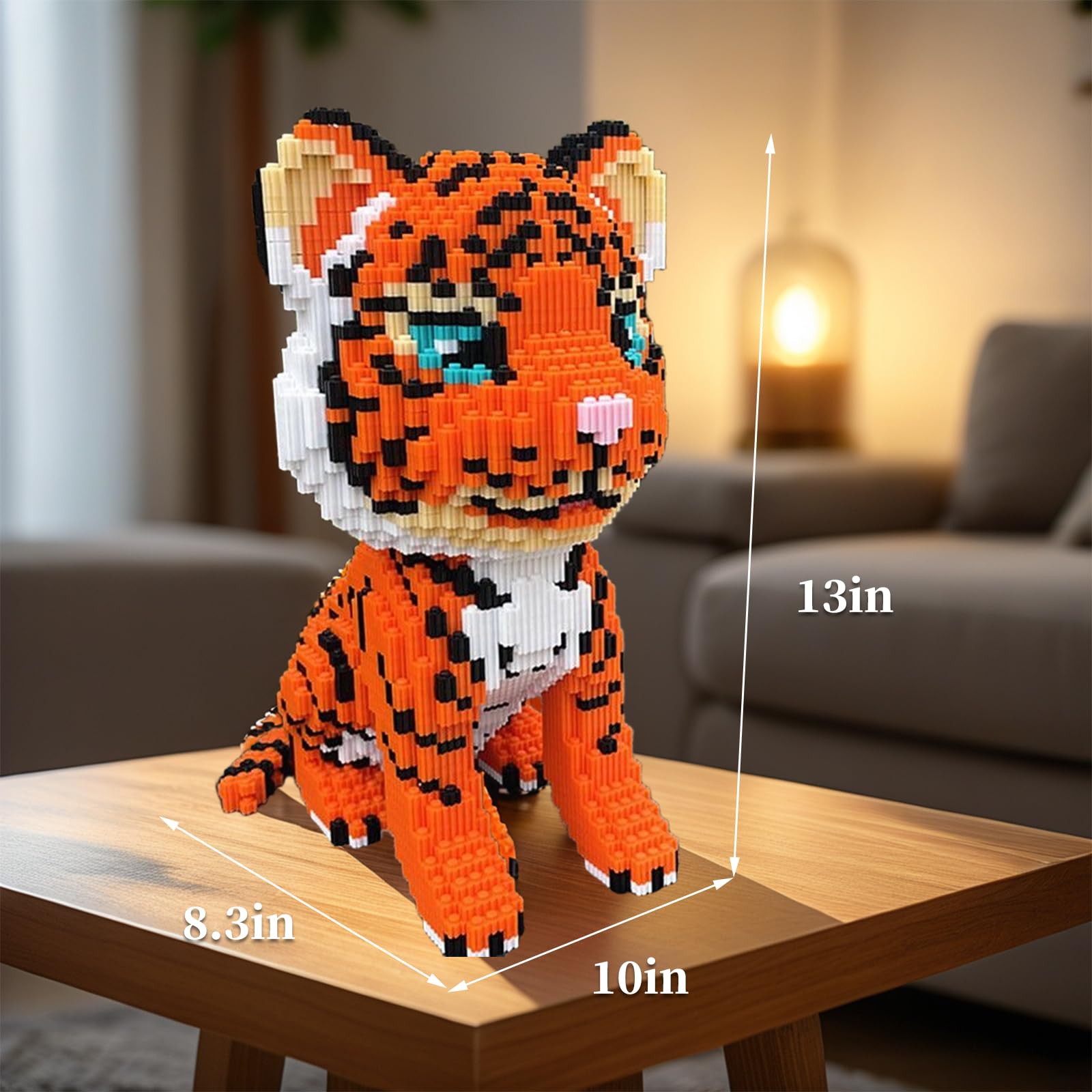 APENGBAOL Tiger building blocks close-up, showcasing high-quality detailing.