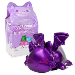 Aphmau MeeMeows Silver Dragon plush with glossy finish, a shiny showpiece.
