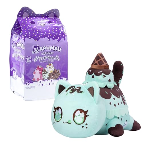 Aphmau MeeMeows ice cream mint chip 11-inch plush, playful desk buddy and cuddle partner