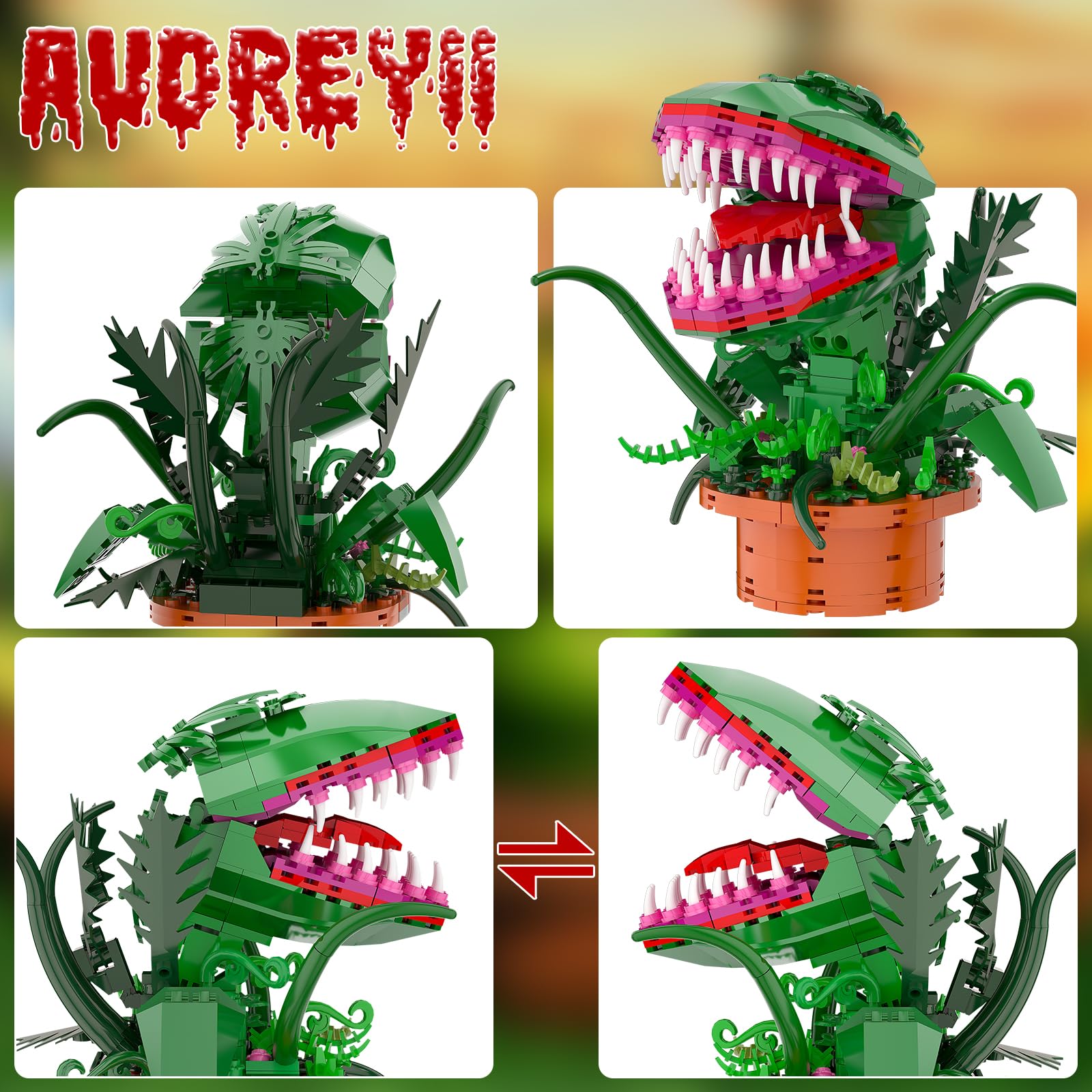 aphpaio Audrey II mouth open action for dramatic display