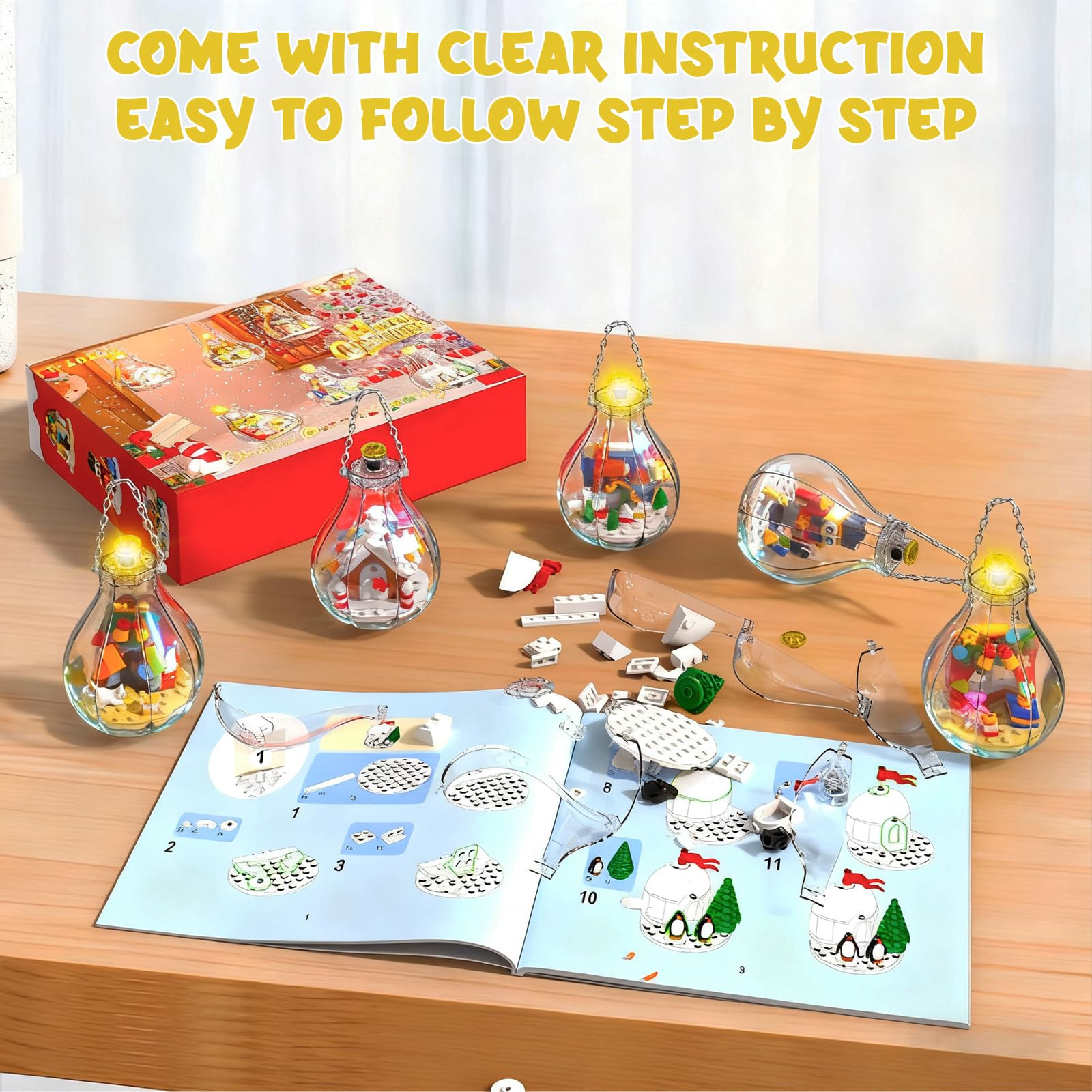 aphpaio Christmas house ornament brightens your tree with festive illumination.