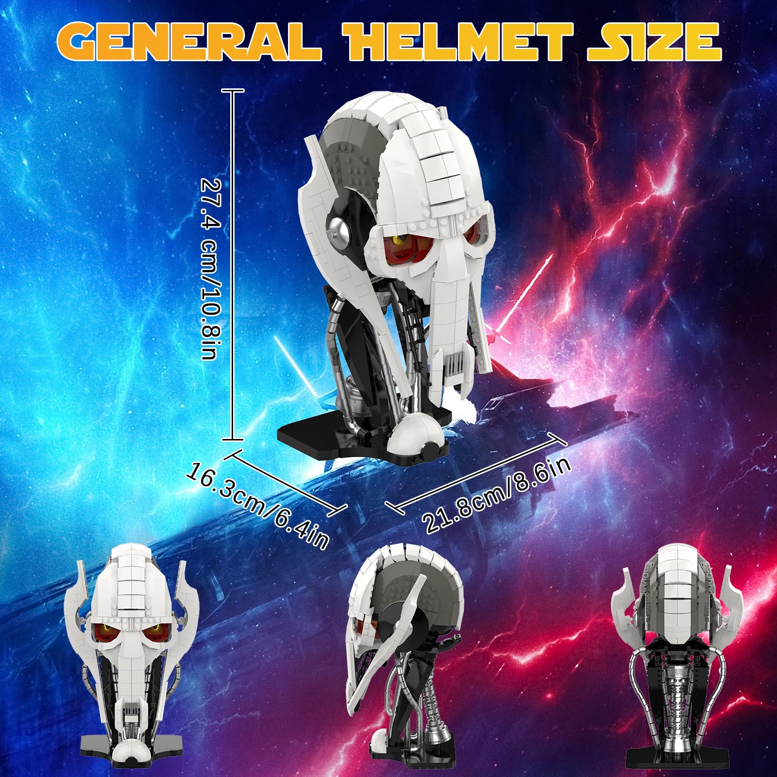 aphpaio General Helmet Building Set visor detail highlights intricate battle-worn texture.