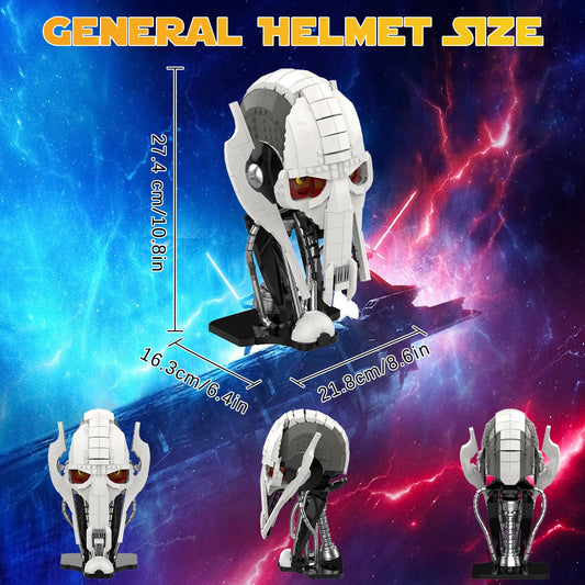 aphpaio General Helmet Building Set visor detail highlights intricate battle-worn texture.