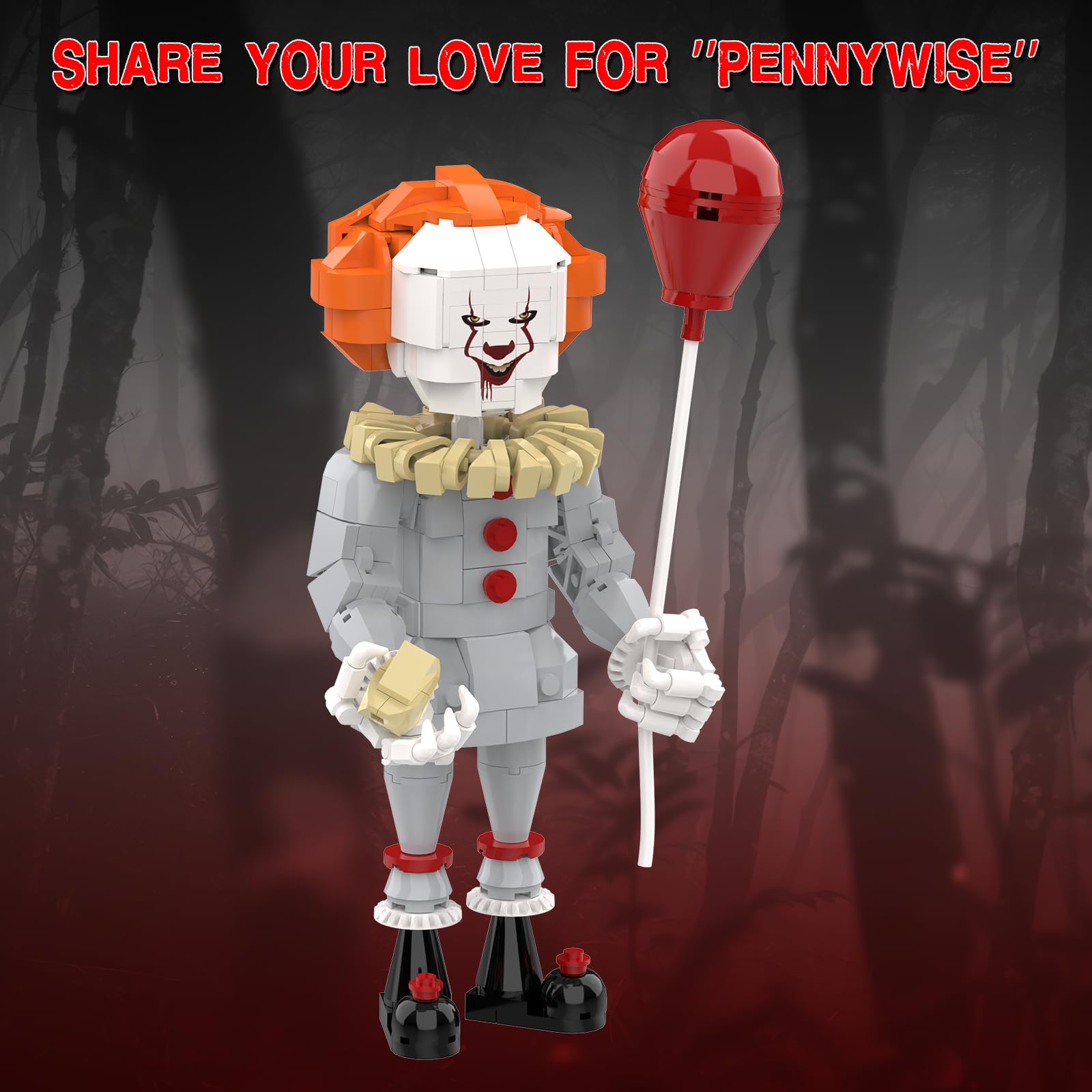 Completed Pennywise display diorama by aphpaio adds character to any space.