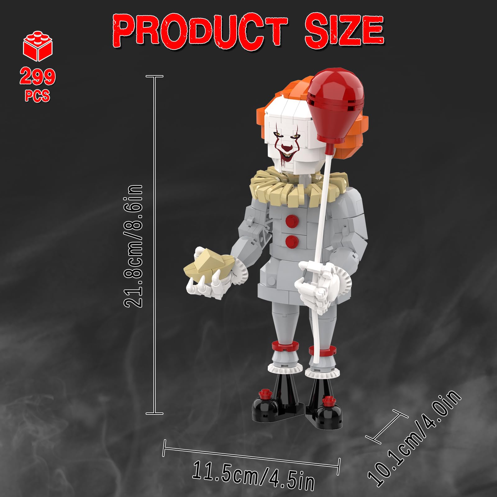Pennywise red balloon accessory from aphpaio enhances the eerie scene.