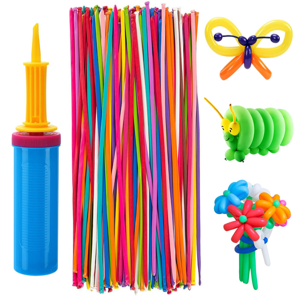 Apipi 100pcs 260Q balloons with pump for quick party inflations