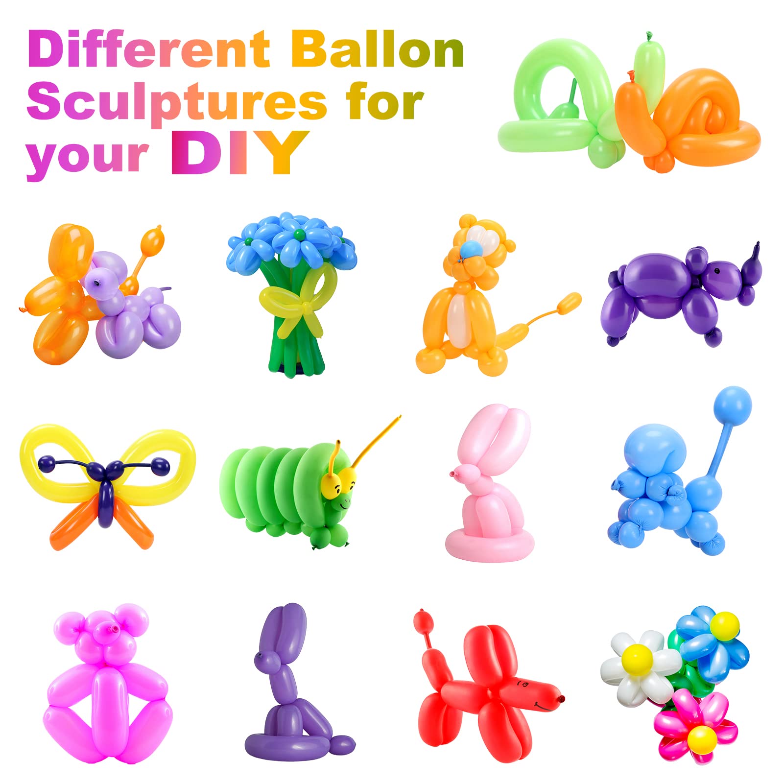 Apipi balloon art visuals for clowns, weddings, and stage decor