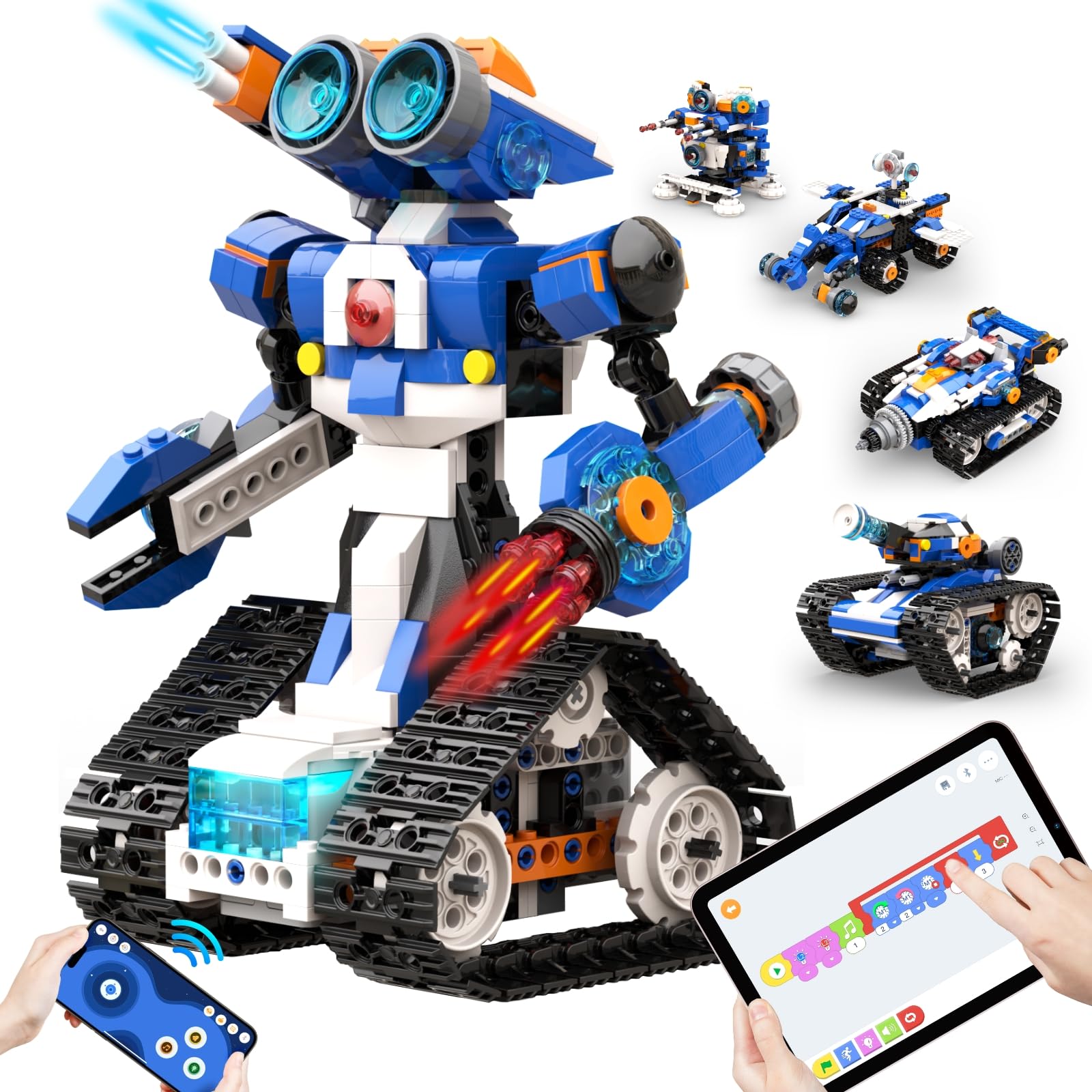 Apitor 6-in-1 robot kit with colorful blocks for STEM play