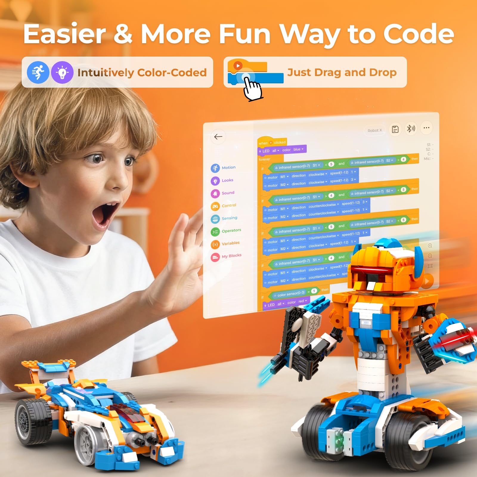 Apitor Robot X app control interface for programmable play