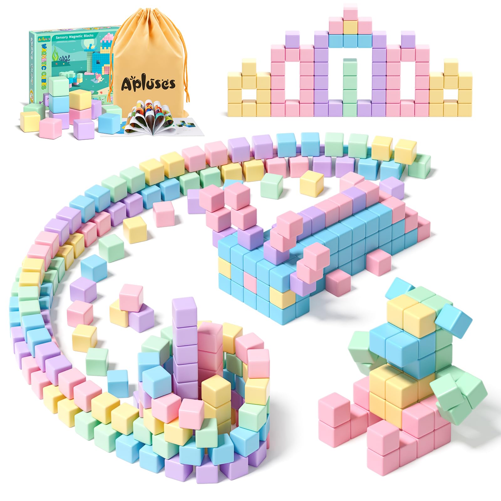 Apluses 45pcs magnetic blocks in vibrant colors for creative play