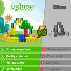 Apluses color-sorting cubes help develop color recognition and pattern play.