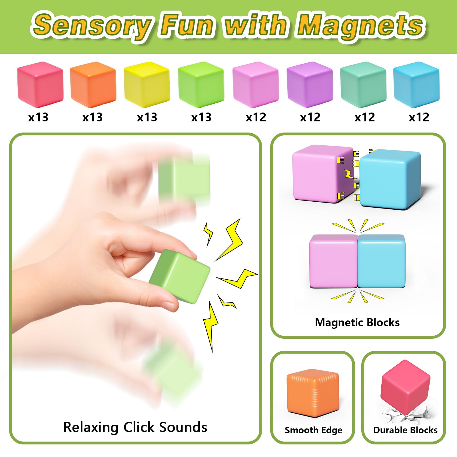 Colorful building cubes by Apluses encourage open-ended design and hands-on learning.