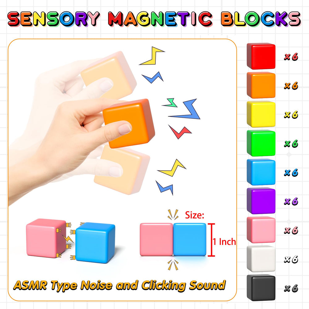 Apluses colorful magnetic cubes spark creative construction and fine motor growth.