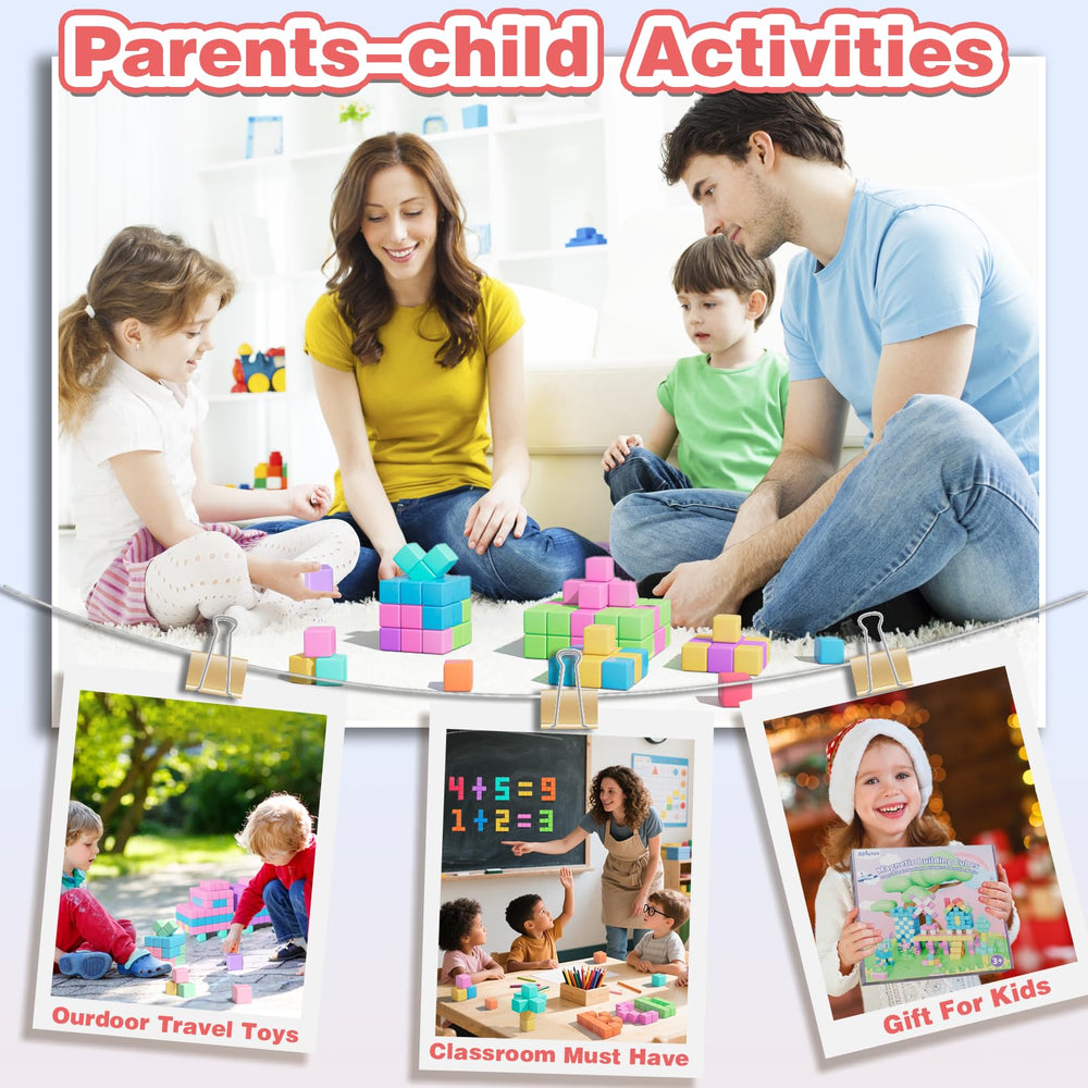 Apluses gift-ready magnetic blocks for kids aged 3-8, ideal for birthdays and holidays.