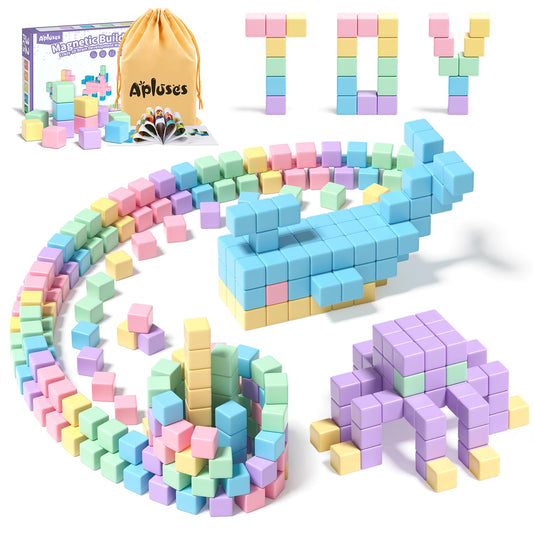 Apluses magnetic blocks 32pcs open ended build fostering creativity and fine motor skills