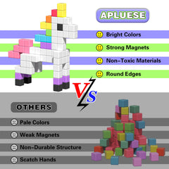 Apluses magnetic blocks with guided instructions for houses and animals
