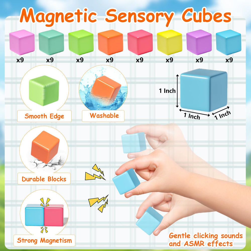 Apluses magnetic blocks deliver satisfying clicks for engaging sensory play.