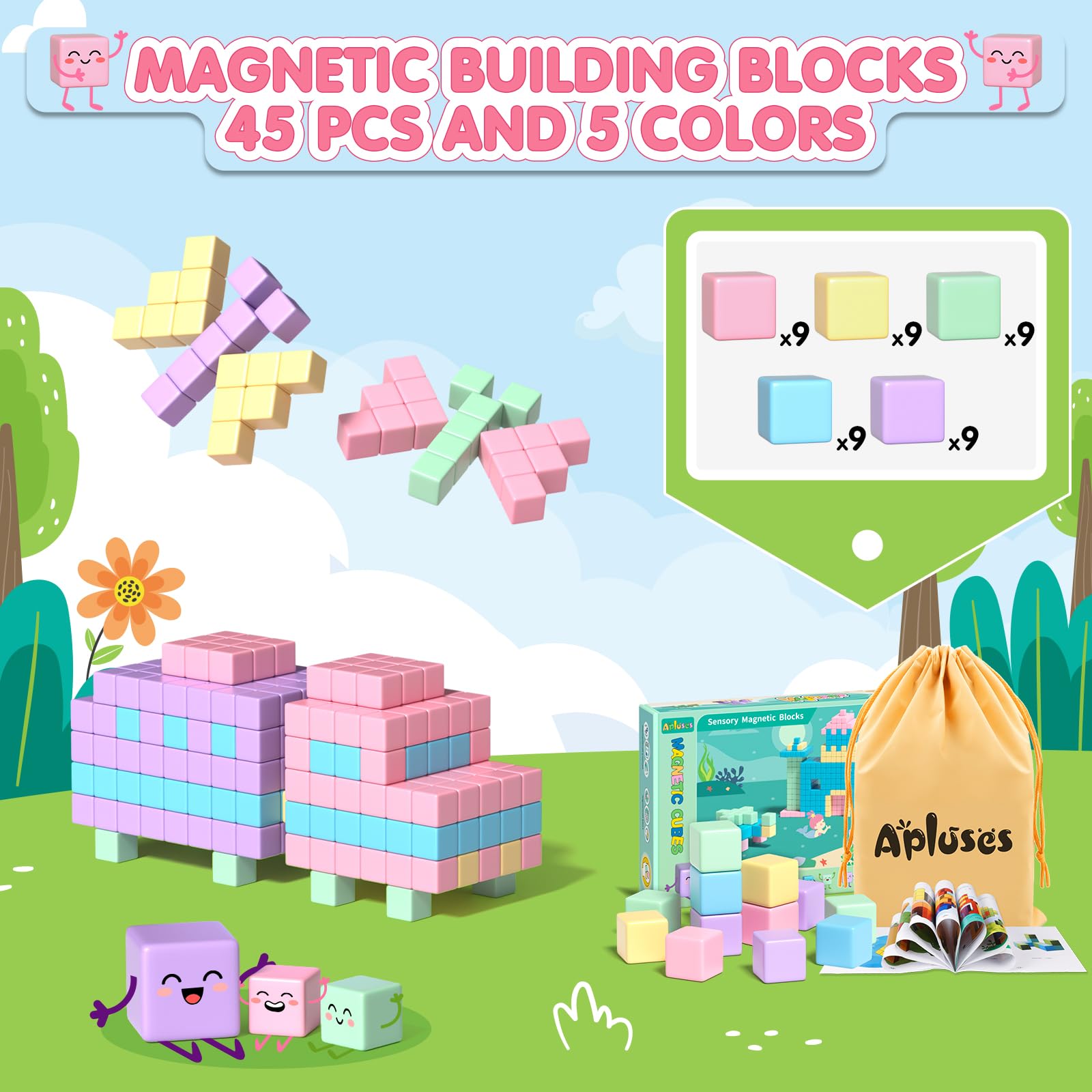 Apluses sensory-friendly magnets encourage focused, calm play