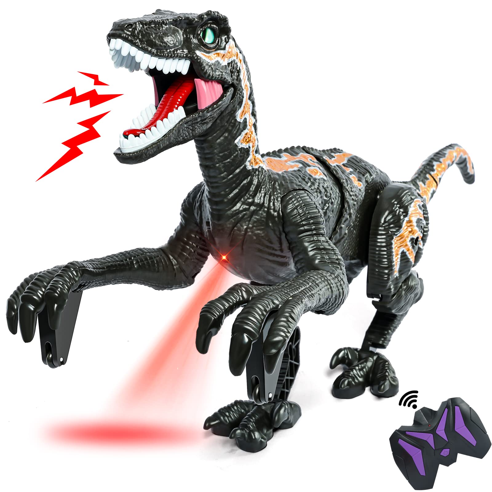 APOBATK Velociraptor walking remote toy for imaginative play