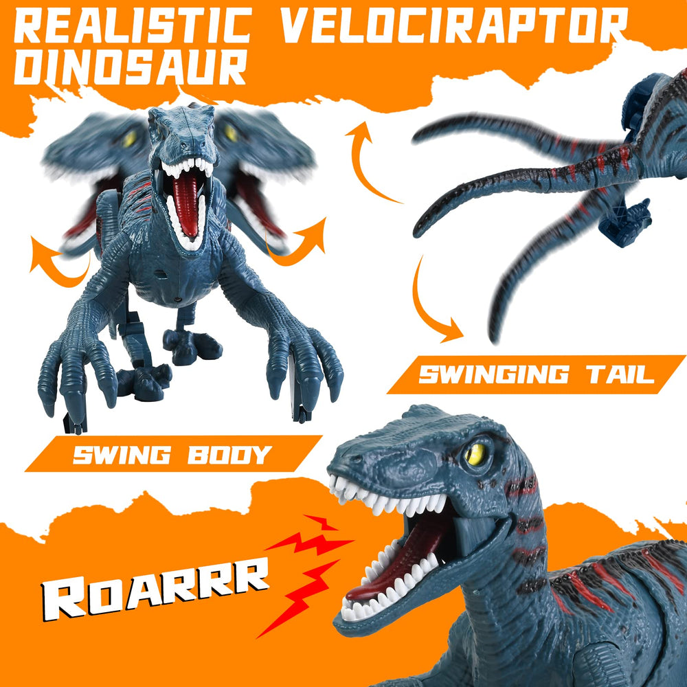 APOBATK Velociraptor lights and sounds enhance realism during guided play and storytelling.