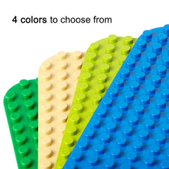 Apostrophe Games light green base plate enabling colorful collaborative builds.